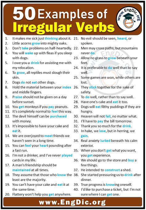 odd examples|irregular verb example sentences.